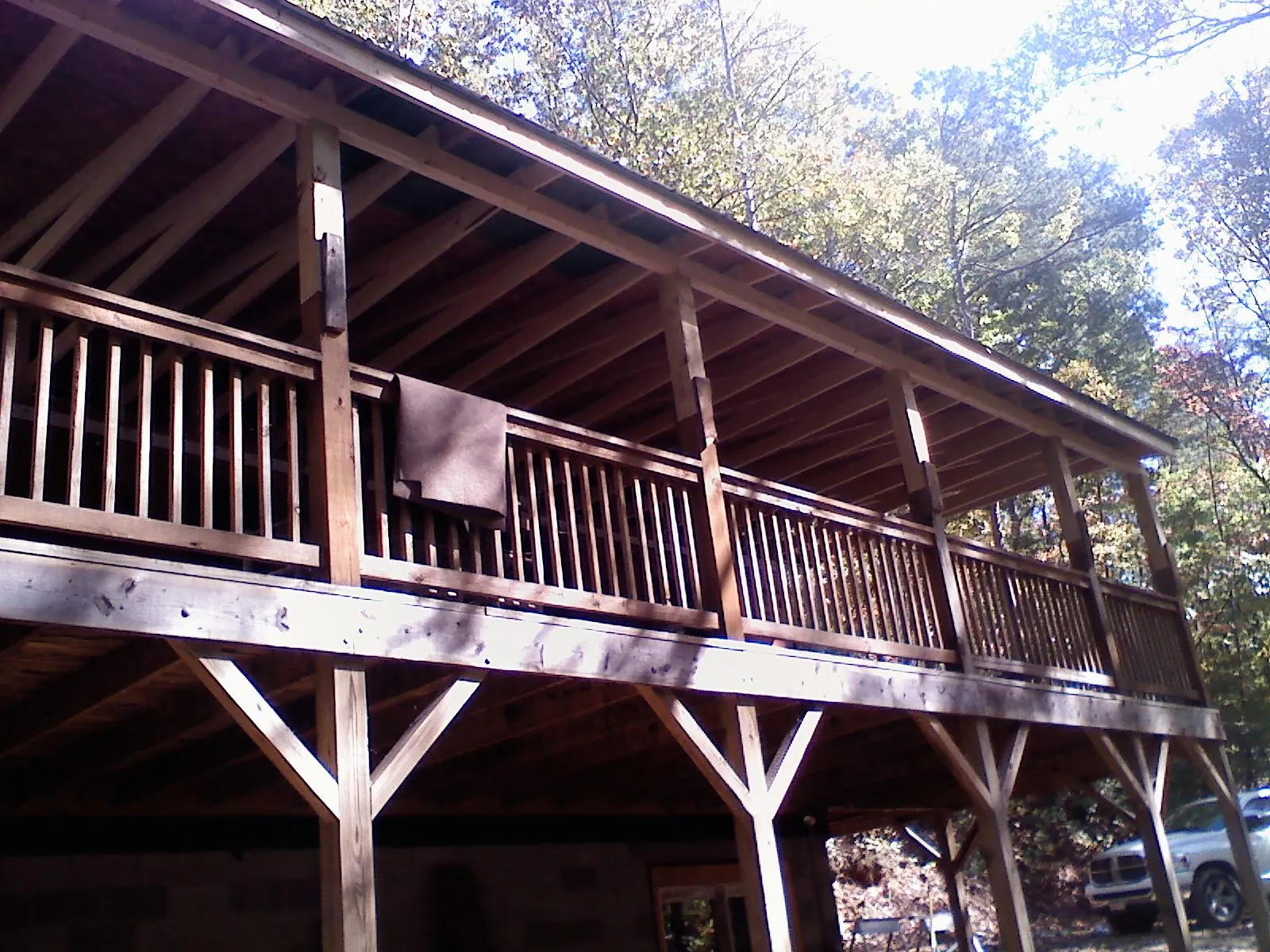 Timber framing under a new elevated porch and deck — Roof Leak Repair in Quail Valley by Roofing Brothers